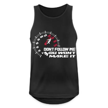 Off road - Don't Follow Me - Männer Tank Top atmungsaktiv - Schwarz - Vorne - Nick (188cm)