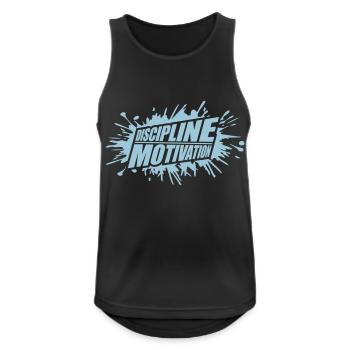 Citation de discipline sur la motivation - Débardeur respirant Homme - noir - Devant - Nick (188cm)