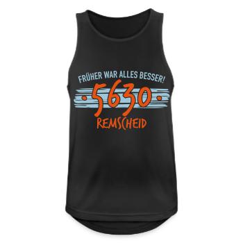 Früher 5630 Remscheid - Männer Tank Top atmungsaktiv - Schwarz - Vorne - Nick (188cm)