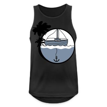 island holiday palm trees anchored anchor throw park b - Men's Breathable Tank Top - black - Front - Nick (188cm)