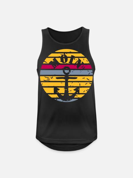 Moin- Retro - Männer Tank Top atmungsaktiv - Schwarz