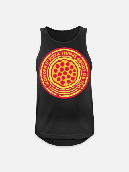 pizza thinks about me - Men's Breathable Tank Top - black