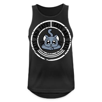 cats and tats Zitat - Männer Tank Top atmungsaktiv - Schwarz - Vorne - Nick (188cm)