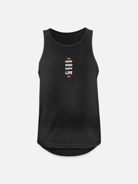 Happy Mind, Happy Life - Men's Breathable Tank Top - black