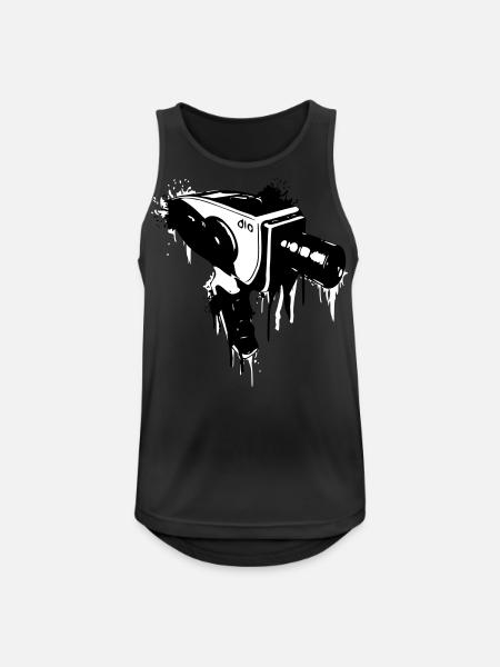 Kamera alt - Männer Tank Top atmungsaktiv - Schwarz