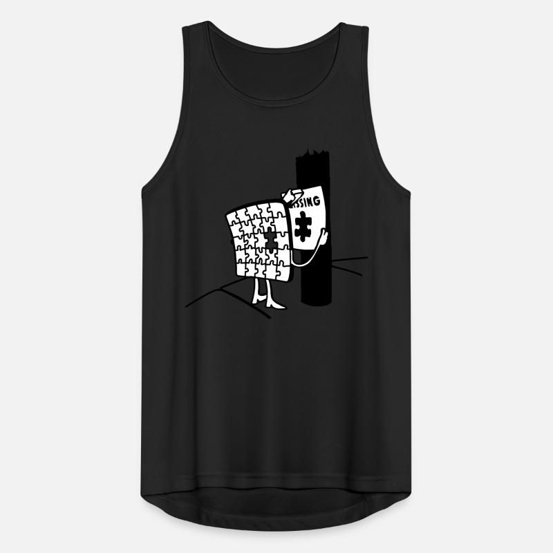 Puzzle Missing, Vermisst ein Stück seiner selbst Männer Tank Top atmungsaktiv