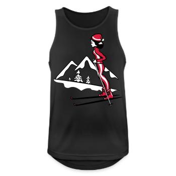 Winter holiday ski pass - Men's Breathable Tank Top - black - Front - Nick (188cm)