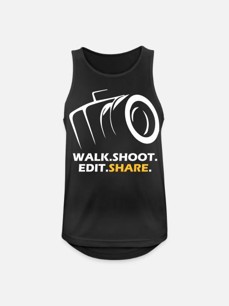 Walk Shoot Edit Share - Men's Breathable Tank Top - black