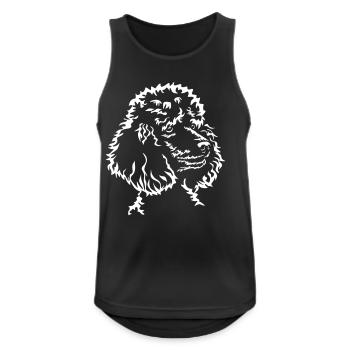 Pudel Kopf "Black Edition" - Männer Tank Top atmungsaktiv - Schwarz - Vorne - Nick (188cm)