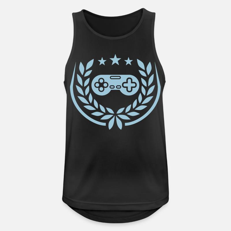 Sterne Lorbeerkranz Controller Retro - Männer Tank Top atmungsaktiv - Schwarz