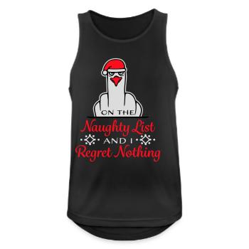 On the naughty list and I regret nothing Böse Möwe - Men's Breathable Tank Top - black - Front - Nick (188cm)