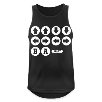 Cheat Code Jeu vidéo - Débardeur respirant Homme - noir - Devant - Nick (188cm)