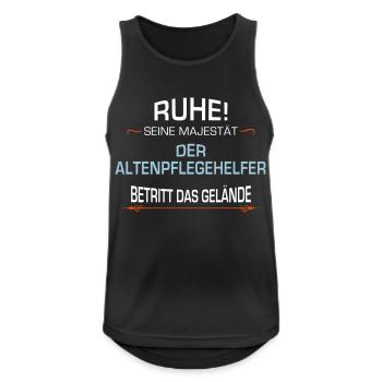 Altenpflegehelfer Beruf - Männer Tank Top atmungsaktiv - Schwarz - Vorne - Nick (188cm)