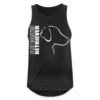 FLAT COATED RETRIEVER PROFIL - Männer Tank Top atmungsaktiv - Schwarz - Vorne - Nick (188cm)