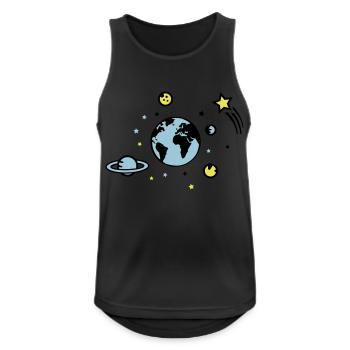 Universe 02 - Men's Breathable Tank Top - black - Front - Nick (188cm)