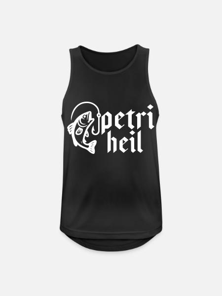 Petri Heil Angeln - Männer Tank Top atmungsaktiv - Schwarz