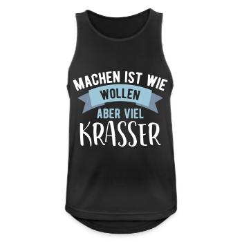 Lustige Sprüche Lustiger Spruch machen wie wollen - Männer Tank Top atmungsaktiv - Schwarz - Vorne - Nick (188cm)