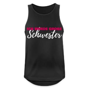 Schwangerschaft Spruch Große Schwester Geschenk - Männer Tank Top atmungsaktiv - Schwarz - Vorne - Nick (188cm)
