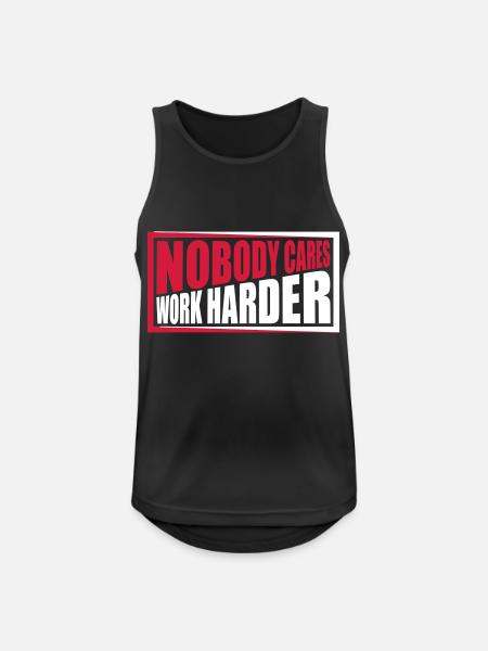 nobody cares work harder - Men's Breathable Tank Top - black