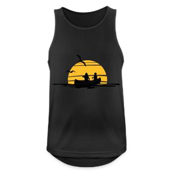 Freizeit - Kanu Paddeln - Männer Tank Top atmungsaktiv - Schwarz - Vorne - Nick (188cm)