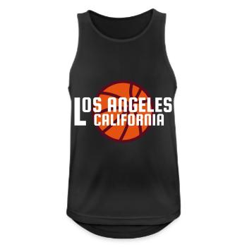 Los Angeles, California, basketball in the background - Men's Breathable Tank Top - black - Front - Nick (188cm)