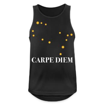 Carpe Diem nutze den Tag Sternbild Zwilling Gemini - Männer Tank Top atmungsaktiv - Schwarz - Vorne - Nick (188cm)