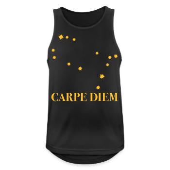 Carpe Diem nutze den Tag Sternbild Zwilling Gemini - Männer Tank Top atmungsaktiv - Schwarz - Vorne - Nick (188cm)