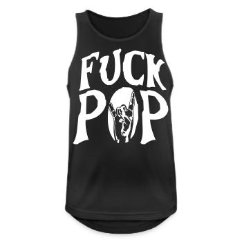 Fuck Pop Musik Heavy Metal Hard Rock Handgeste - Männer Tank Top atmungsaktiv - Schwarz - Vorne - Nick (188cm)