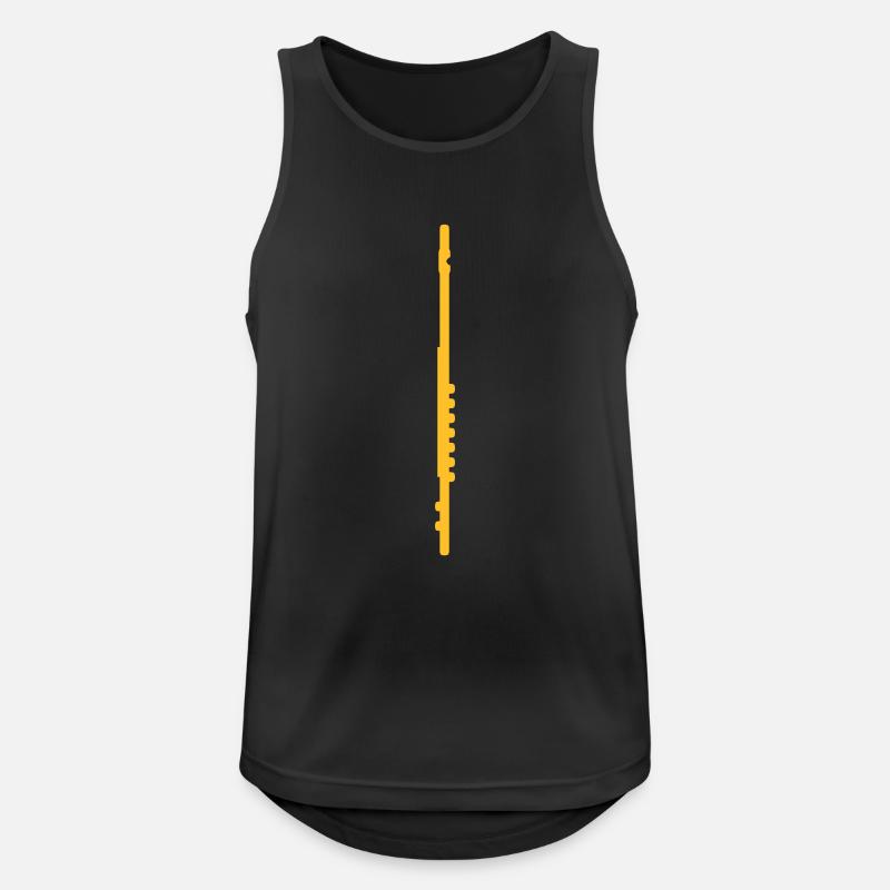 Querflöte - Männer Tank Top atmungsaktiv - Schwarz