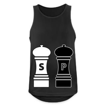 Kochen Geschenkidee Salz und Pfeffer Streuer - Männer Tank Top atmungsaktiv - Schwarz - Vorne - Nick (188cm)