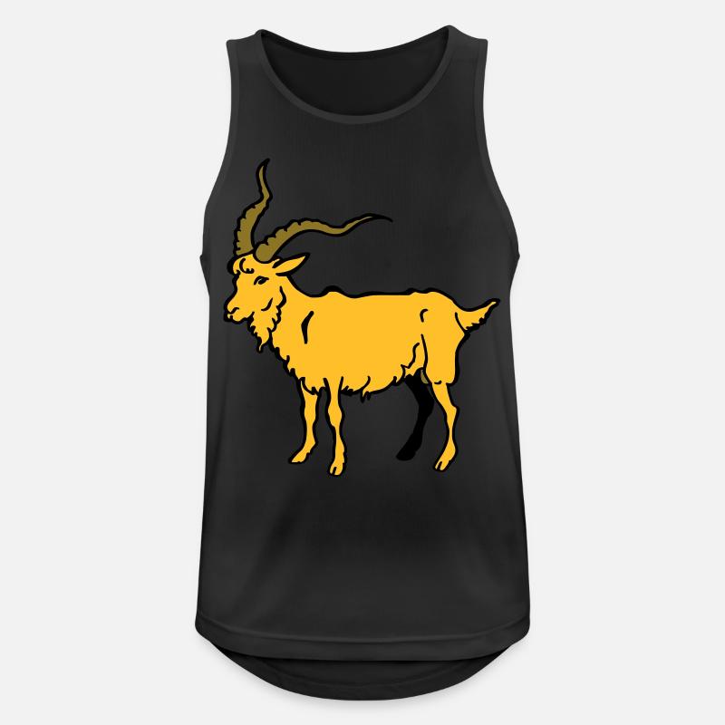 Ziegenbock - Männer Tank Top atmungsaktiv - Schwarz