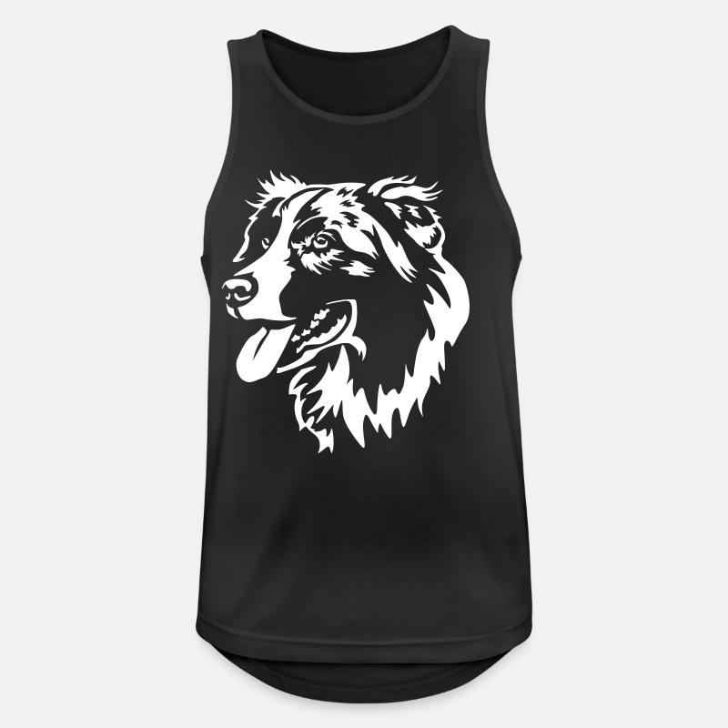 Australian Shepherd Head "Black Edition" - Men's Breathable Tank Top - black