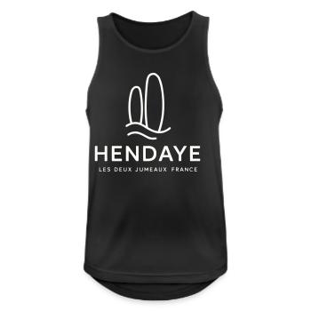 Motif Nature hendaye - Débardeur respirant Homme - noir - Devant - Nick (188cm)