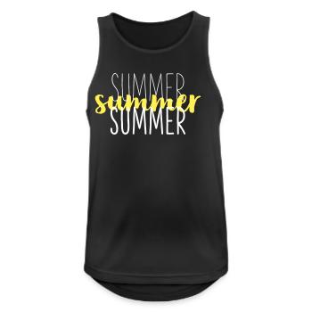 Summer Typo Overlay Yellow Script - Men's Breathable Tank Top - black - Front - Nick (188cm)