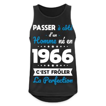 Born in 1966 – Coming close to perfection - Men's Breathable Tank Top - black - Front - Nick (188cm)