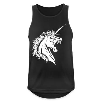 Rage Unicorn – Roaring Unicorn Head - Men's Breathable Tank Top - black - Front - Nick (188cm)