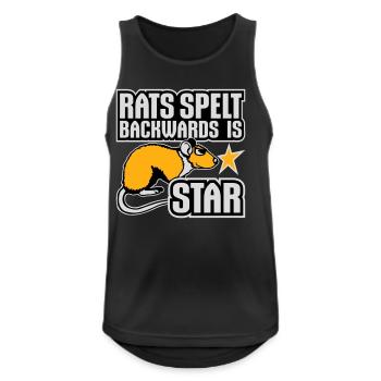 Rats Spelt Backwards Is Star Lustiger Ratte Spruch - Men's Breathable Tank Top - black - Front - Nick (188cm)