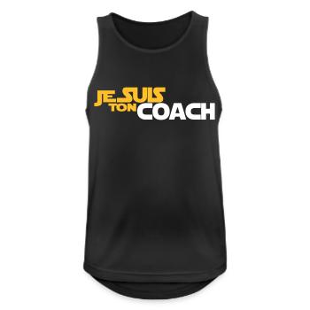 JE SUIS Ton coach - Débardeur respirant Homme - noir - Devant - Nick (188cm)