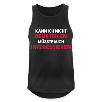 KANN ICH NICHT BEURTEILEN Geschenk - Männer Tank Top atmungsaktiv - Schwarz - Vorne - Nick (188cm)