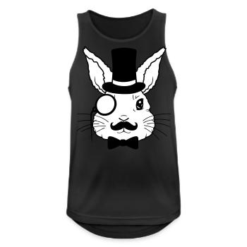 Cylindre monocle Sir Rabbit - Débardeur respirant Homme - noir - Devant - Nick (188cm)
