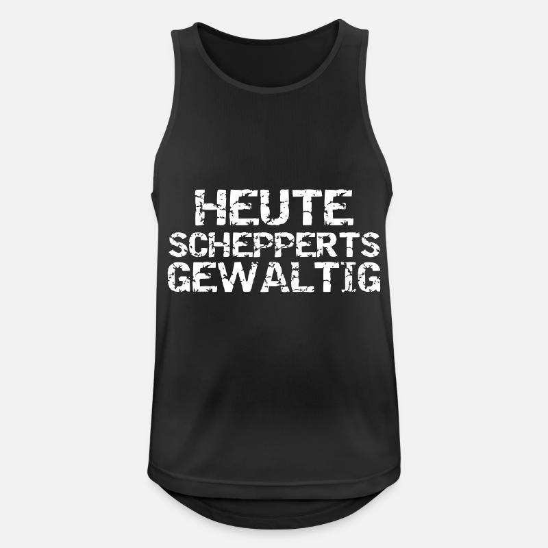 Heute schepperts gewaltig Polterabend - Männer Tank Top atmungsaktiv - Schwarz
