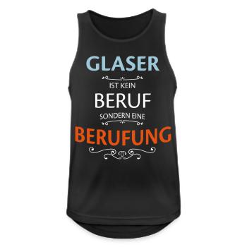 Glaser Beruf - Männer Tank Top atmungsaktiv - Schwarz - Vorne - Nick (188cm)