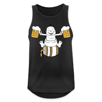 ivre, octoberfest, boire, alcool, verre, cruche, s - Débardeur respirant Homme - noir - Devant - Nick (188cm)