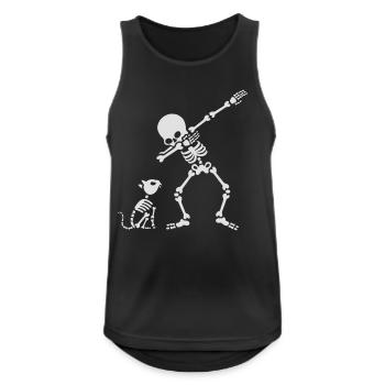 Dab dabbing skeleton Pet Cat Bones - Débardeur respirant Homme - noir - Devant - Nick (188cm)