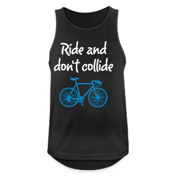 Ride Collide Wheel Cool Sayings English Bicycle - Men's Breathable Tank Top - black - Front - Nick (188cm)