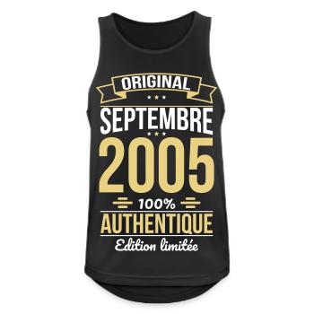 20th Anniversary - Original - September 2005 - Men's Breathable Tank Top - black - Front - Nick (188cm)