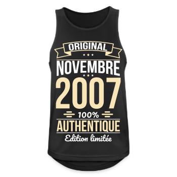 18th Birthday - Original - November 2007 - Men's Breathable Tank Top - black - Front - Nick (188cm)