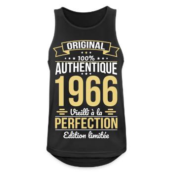1966 – Perfekt gereift – Limitierte Auflage - Männer Tank Top atmungsaktiv - Schwarz - Vorne - Nick (188cm)