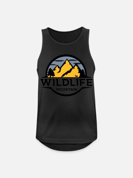 Wildlife Mountain - Männer Tank Top atmungsaktiv - Schwarz