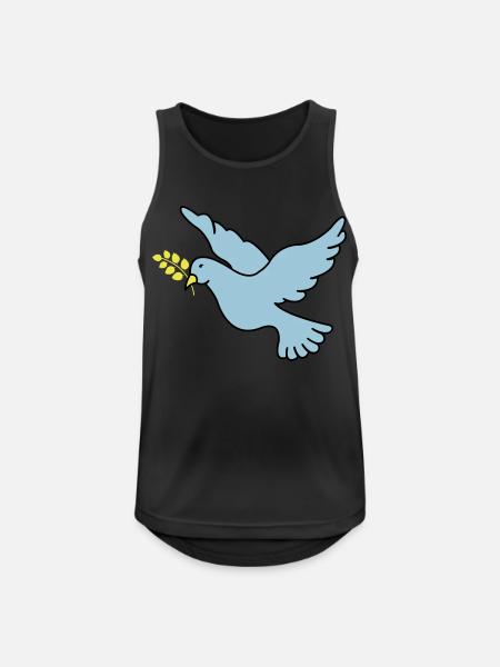 Friedenstaube - Männer Tank Top atmungsaktiv - Schwarz